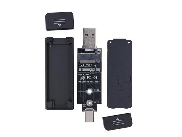 OIAGLH Combo Type-C & USB3.0 to NVME M-key M.2 NGFF SATA SSD PCBA Case 2230/2242mm Adapter RTL9210B Chipset