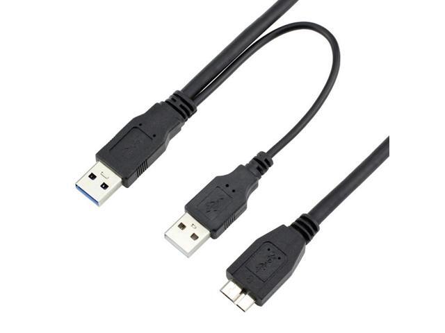 OIAGLH USB 3.0 Cable Adapter Dual USB3.0 A Male to Micro USB 3.0 Y cable with Extra Power for Mobile HDD