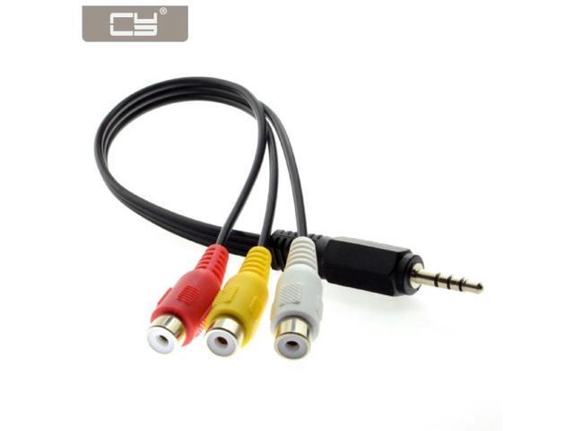 OIAGLH 20cm 3.5mm 1/8' Male Stereo Car AUX to 3 RCA AV Female Cord Video Composite Cable