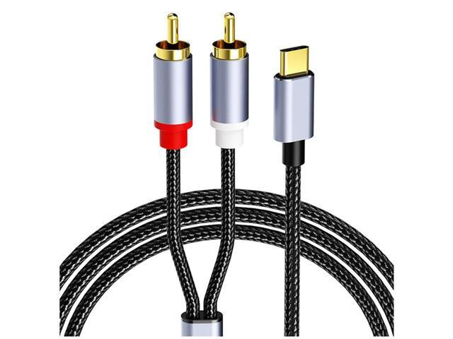 For USB C to 2RCA Audio Cable Adapter Type-C to Dual RCA Audio Video USB Cord Compatible with for Phone, Tablet, 1M