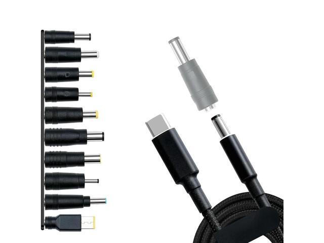 FOR USB C to DC Adapters 10PCS Power Plug Kit, Uni l Supply 100W PD Power Cable & 5.5x2.1mm Round Barrel Jack for