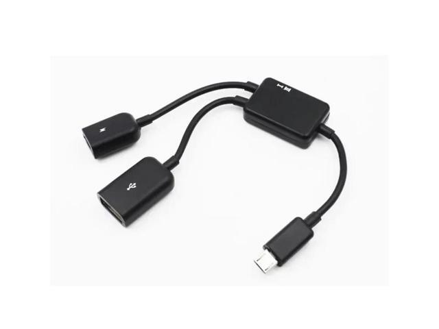 FOR 2 in 1 Micro USB OTG Cord Hub Power Adapter Cable for Cellphone Tablet Computer Micro USB OTG Converter Cord