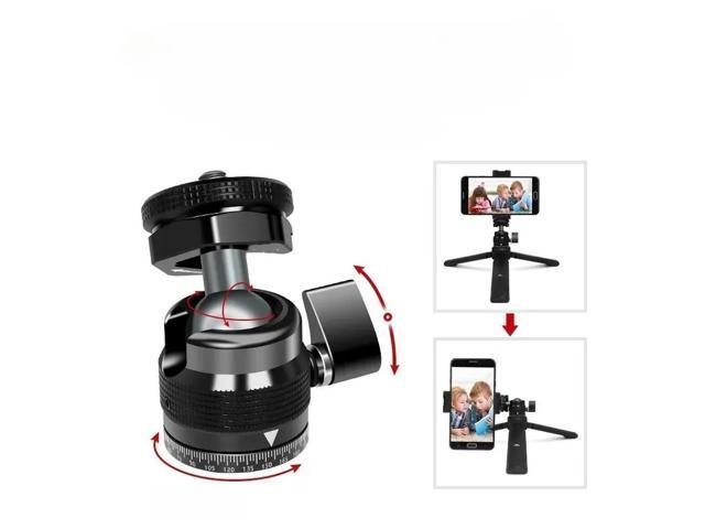 FOR 2 in 1 Ball Head Dual Use with 1/4 Screw Mount 360° Aluminum Alloy for Camera Phone Holder lite Tripod Selfie Stick