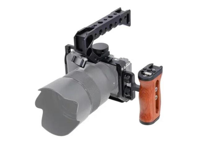 FOR ZVE10 Alloy Rabbit cage Rig Handle Film Arm support bracket Stabilizer for ZV-E10 camera video led microphone tripod