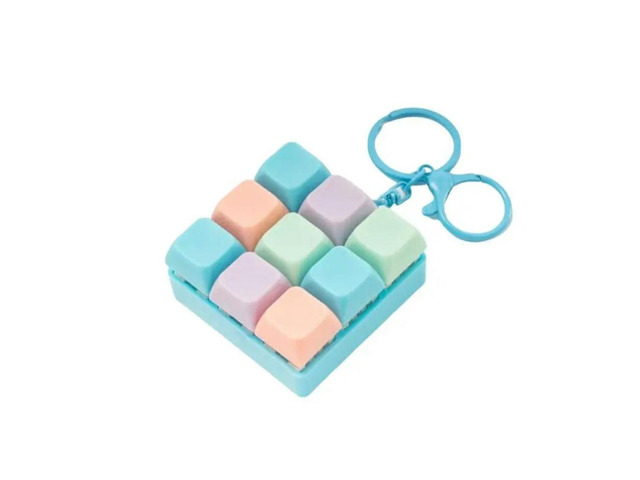 FOR Fidget Decompression Keyboard 9-Key Anti-Stress Finger Game Keychain Portabl