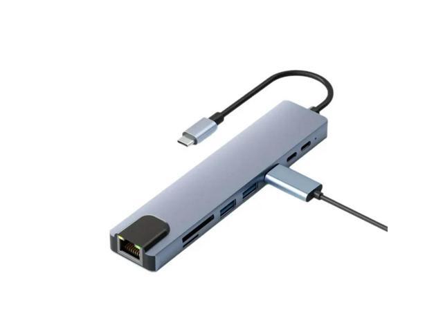 FOR Type-C USB HUB 8 In 1 Splitter Docking Station Adapter For Air M1 For Pro Laptop PC RJ45