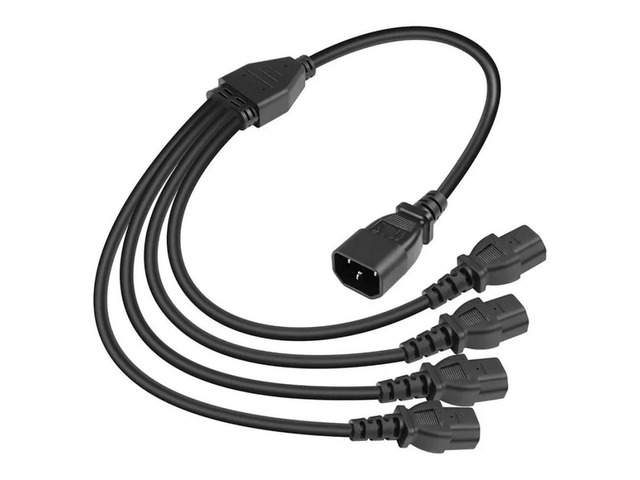 FOR C14 Male To C13 Female Four-To-Four Adapter Extension Cable AC Power For Server ing