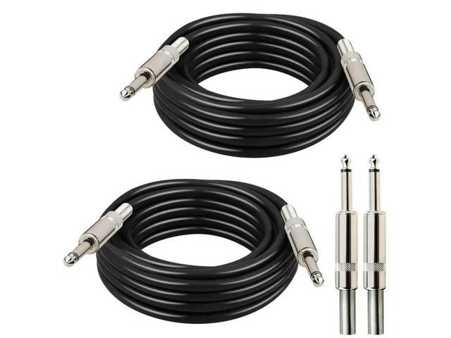 FOR Audio For Audio Amplifier Speaker Wire Cord 2Pcs 1/4' 1/4 Inch TS Male Speaker Cable 10Ft DJ/PA Instrument