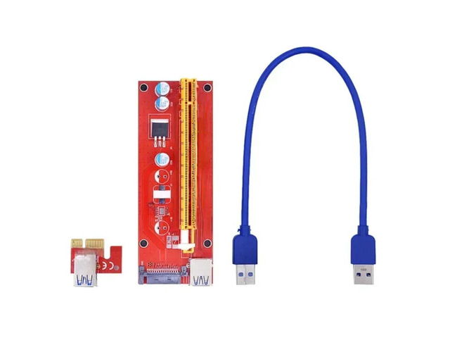 FOR For LTC ETH PCI-E Expansion Card PCIE X1 To X16 Extender 15Pin SATA Power Converter Adapter USB 3.0 Cable
