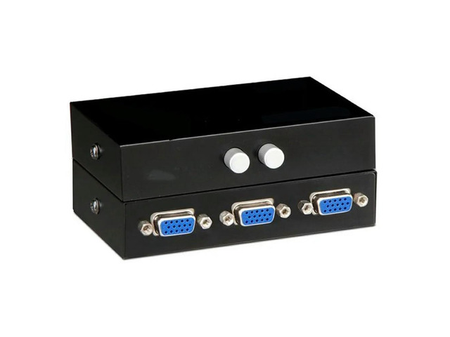 FOR 2 in 1 out 2 Port VGA SVGA Sharing Sharer Selector Remote Switch Box Adapter