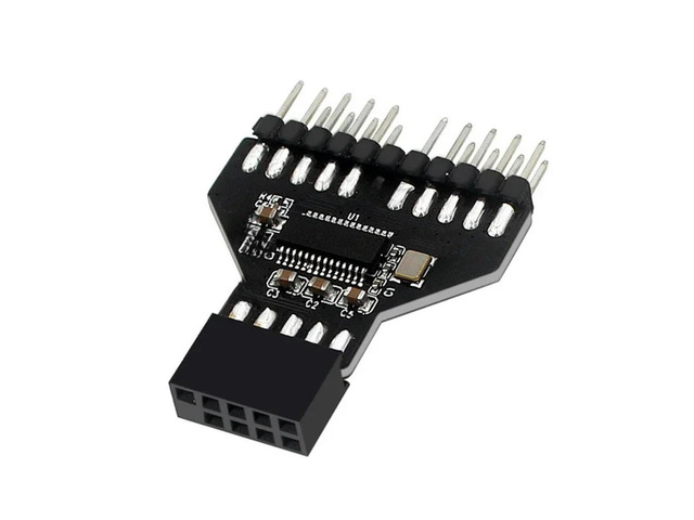 FOR 2Pcs Motherboard USB2.0 9Pin Interface Header Splitter 1 to 2 Extension Cabl