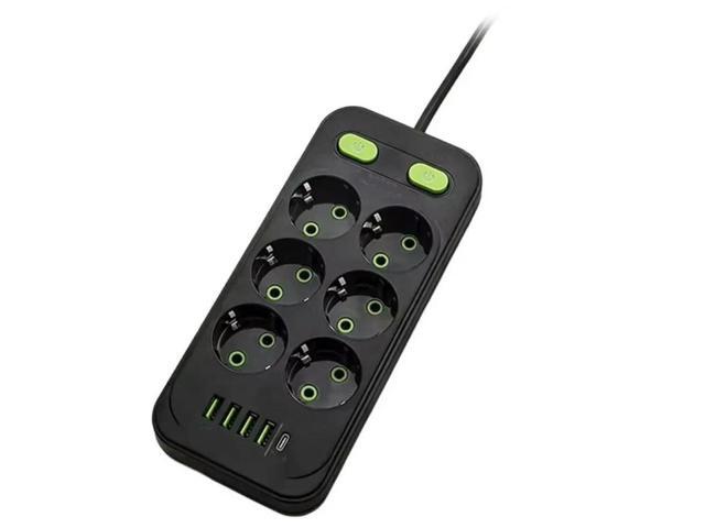 FOR EU Plug AC Multitap Power Strip 2M Extension Cord Electrical Socket USB Home Office Surge Protector Network Filter