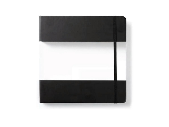 FOR White Paper Landscape Hardcover Sketchbook(Black), 8X8 Inch Size, 120 Sheets