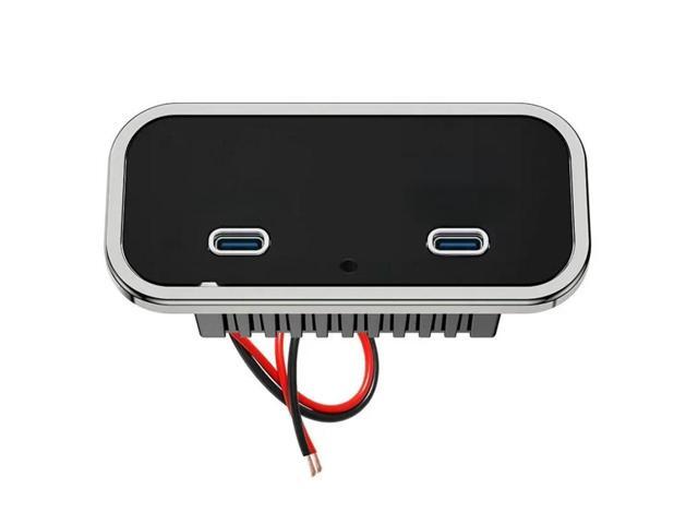 FOR 12V/24V RV Boat Truck Bus Compatible 130W Car Panel Dual 65W PD3.0 USB-C Ports Fast Charging Power Outlet Socke