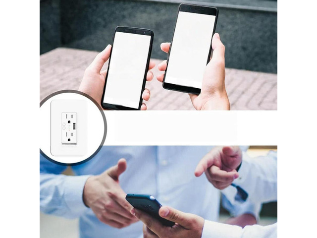 FOR APP Controlled Wifi Smart Wall Power Outlet Plug With 2 USB Sockets US Design For Home Remote Control