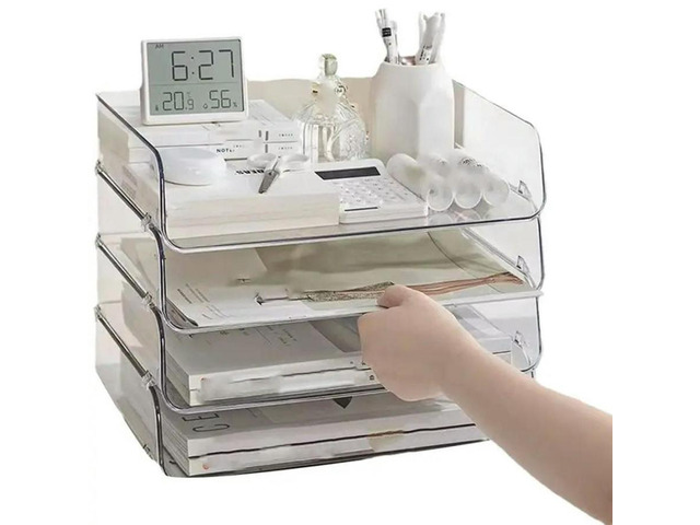 FOR Magazine Organizer A4 Document Paper Organizer Stackable Brochure Holder Wit