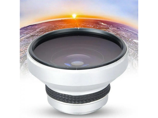 FOR Silver 37Mm 0.25X Super Fisheye Lens Fit, 180° Wide Angle HD Optics For 37Mm Cameras, Anti-Reflective Coating