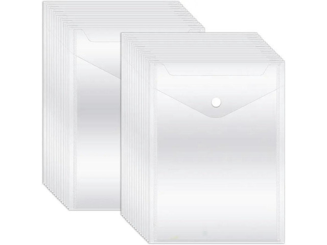 FOR 80 Pack Reusable And Die Storage Pockets 7' X 9.4 Clear Plastic Envelopes Waterproof For Scrapbooking Paper Card