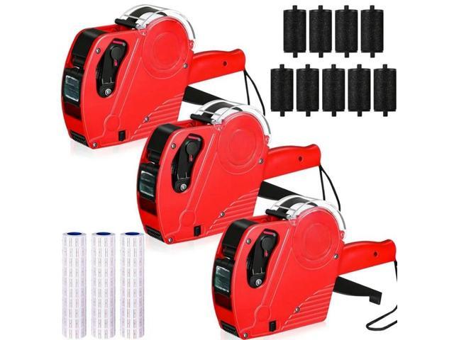 FOR 3 Pack 8 Digits Price Tag- Pricing- Label Pricing- Kit With 30 Rolls Labels & 9 Ink Rollers