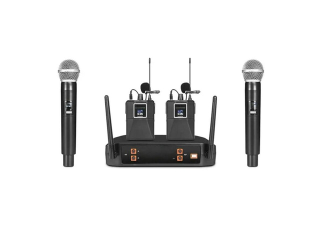 FOR Fixed Frequency UHF 4 Channel Wireless Microphone Handheld Dynamic Microphon