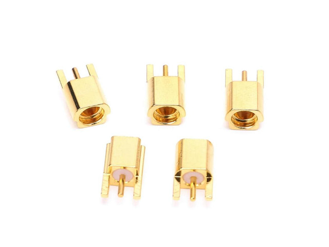 FOR MMCX Female Jack Connector PCB Mount With Solder Straight Goldplated 3 Pins