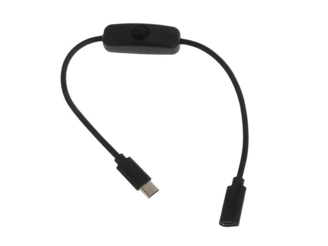 FOR Power Switch Cable for 4B Power Supply, USB Type C Male to Type C Female Ext