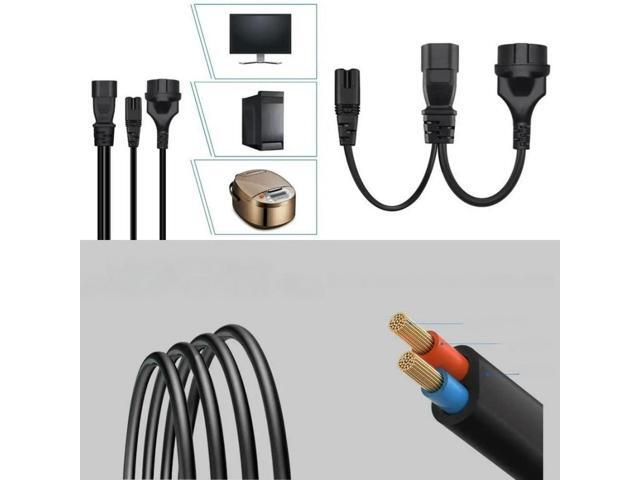 FOR IEC320 C14 Male to C7 Female and German 4.8mm Socket Adapter Converter Cable