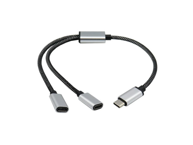 FOR USB C Male to Double USB C Female Splitter Cord Converter Multiple Hubs USB C Port Hub Charger Power Split Adapter