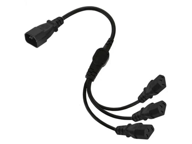 FOR 3-Prong C14 to IEC320-C13 Connector Adapter Cord Male Plug to Female Socket