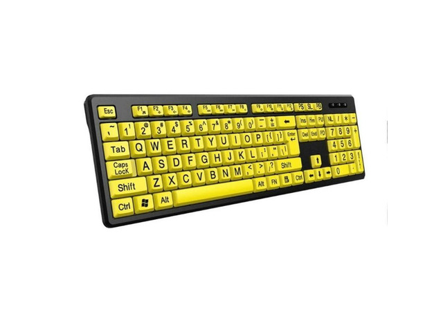 FOR LED USB Keyboard 104Keys Standard Full Size, Large Print Computer Keyboard E