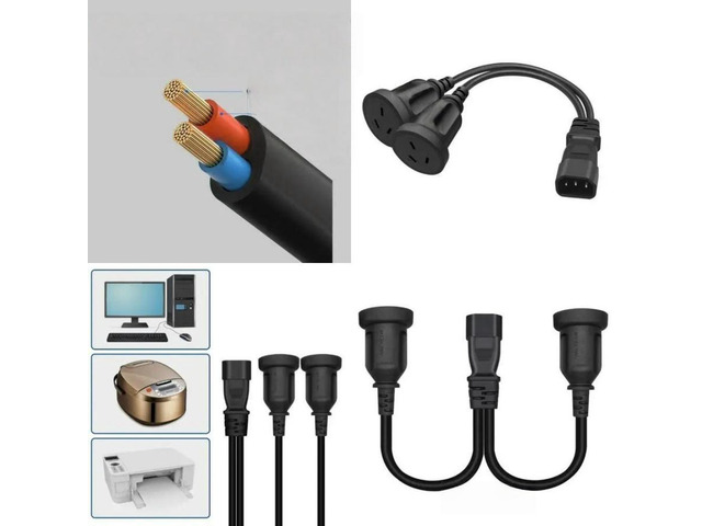FOR IEC320 C14 to Power Plug Cable IEC320 C14 Male to 2 Female Adapter Cable Pow