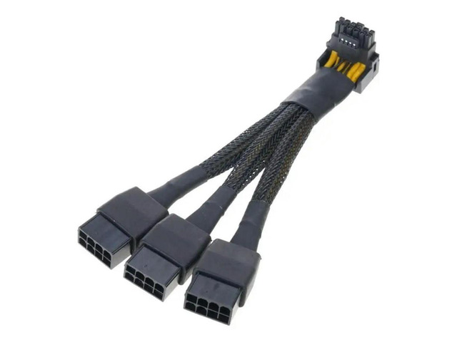 FOR PCIE5.0 12VHPWR 90Degree GPU Power Extension Cable 3x8pin 8PIN to 16Pin