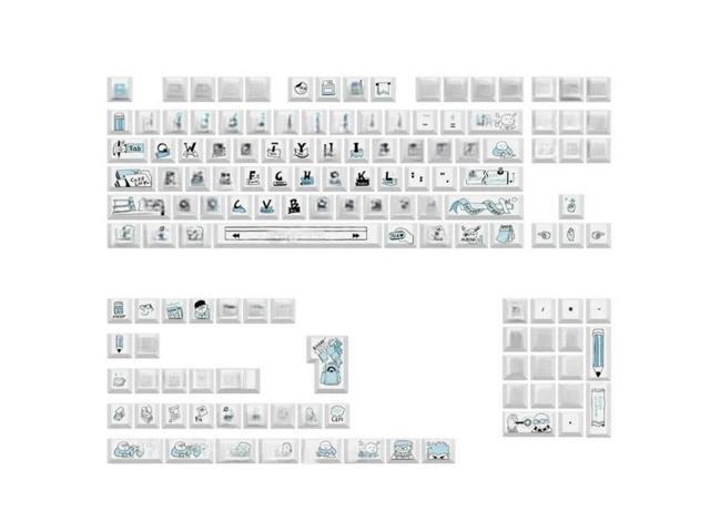 FOR 136Pcs PBT Sea Salt Course Keycap Dye Sublimation Cover for 61 98 104 108 Mechanical Keyboards