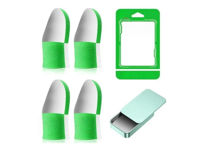 FOR Thin Conductive Fiber Gaming Finger Sleeves Protectors Antislip Touch Displa