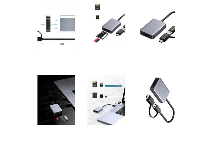 FOR Fast Speed UHS SD4.0 Card Reader with Two USB & Type C Interfaces for Divers