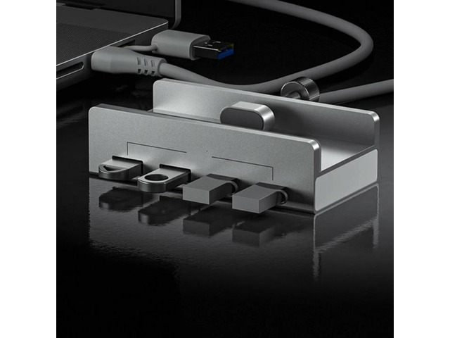 FOR 10Gbps USB C USB Hub 4 Ports Aluminum USB 3.1 Docking Hub Clamp for Desk Computer with 5V 2A Extra Power Supply Port