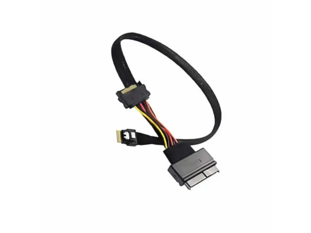 FOR SFF-8654 4i Male to SFF8639 U2U3 Adapter Cable with 15Pin SATAs Power for PCIe NVMe Support