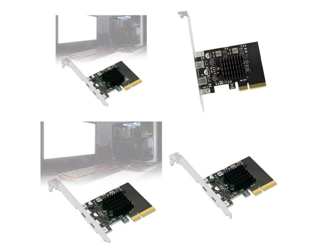 FOR 20Gbps 2Port TypeC USB3.2 PCIE3.0 Expansion Card Adapter PCIExpress PCIe USB
