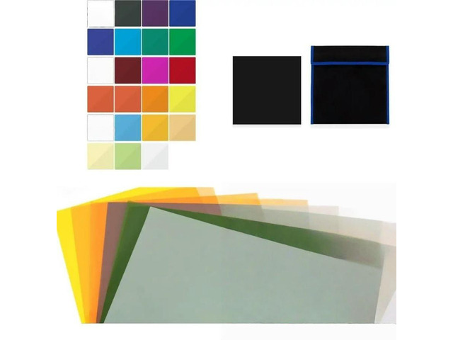 FOR 20pc Transparent Lighting Filters Color Correction Lighting Gel Filter 9.8x9