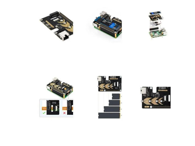 FOR 16PIN PCIe to 1000M Ethernet M.2 Adapter for Pi5 Expansion Supports NVMe Sol