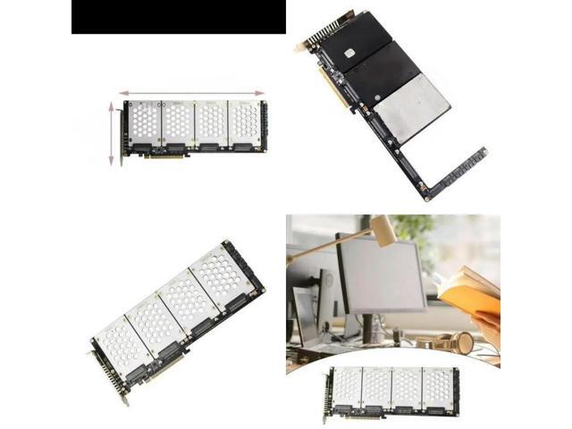 FOR 4 Port M.2 SFF8639 NVMe Solid Disk PCIe X16 Adapter, Supports Motherboards PCIe Split Function for Advanced Users