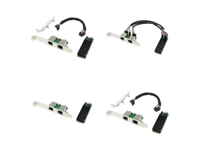 FOR Ethernet Card 2.5Gbps PCIE M+B Two Rj45 Port Ethernet Networking Expansion