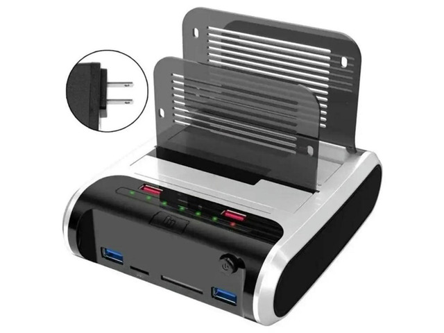 FOR USB3.0 To 2 Bay Lamp Effect Hard Disk 2.5/3.5inch Hard Drive Enclosure Docki