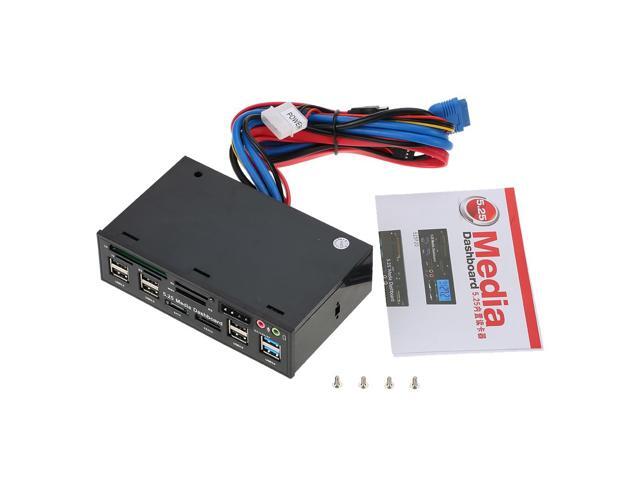 Multi-Function USB 3.0 Hub eSATA SATA Port Internal Card Reader PC Dashboard Media Front Panel Audio for SD MS CF TF M2 MMC Memory Cards Fits 5.25'...