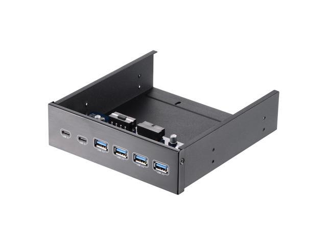 5.25' Front Bay USB HUB 2-Port USB 3.1 & 4-Port USB 3.0 High Speed 5Gbps USB Hub Front Panel Computer Case Optical Drive Bay Converter Hub