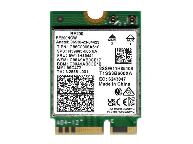 BE200 Desktop Wi-Fi 7 Kit Wi-Fi 7 Tri Band 2.4/5/6 GHz 5.8 Gbps Bluetooth 5.4 Support M.2 PCIe No vPro 802.11BE Wireless Card BE200NGW