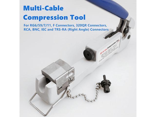 Yankok [Universal Coaxial Cable Crimper] for DRS/TRS RG6 RG7 RG11 RG59 F and 320QR Connectors RCA BNC IEC and TRS-RA (Right Angle) Connectors Coax...