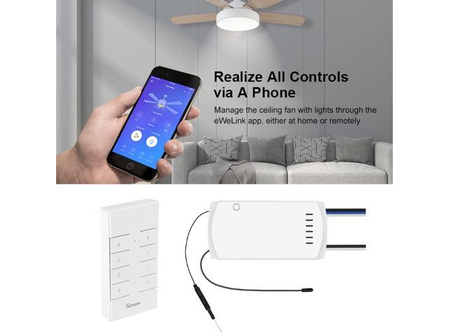 SONOFF IFan03+RM433 Ceiling Fan Controller Smart Switch Controller with RF Remote WiFi Smart Ceiling Fan Light Controller APP Remote Control ON...