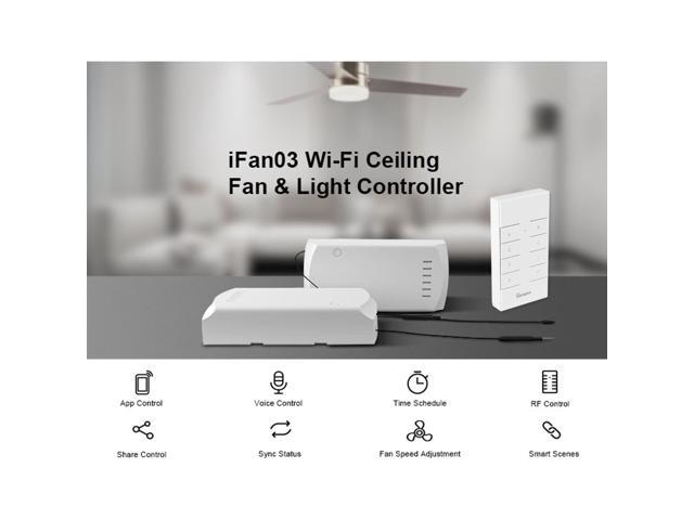 SONOFF IFan03+RM433 Ceiling Fan Controller Smart Switch Controller with RF Remote WiFi Smart Ceiling Fan Light Controller APP Remote Control ON...
