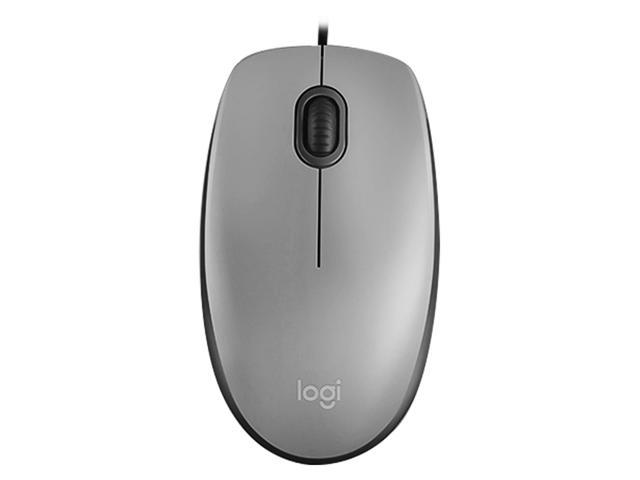 Logitech M111 USB Wired Optical Mouse Mute Office Mouse Ergonomic Symmetrical Mice Plug & Play for Desktop Computer Laptop Grey